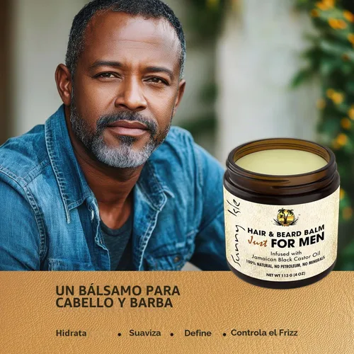 Vista 2 de Sunny Isle Pomada de bálsamo para cabello y barba de aceite de ricino negro