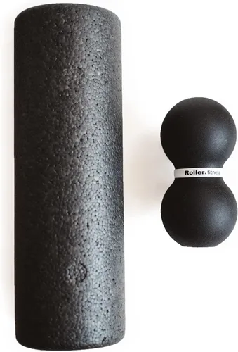 Vista 4 de Roller Fitness Infinity Roller, rodillo de espuma de maní, rodillo grande de ejercicio de doble bola de masaje de 8 pulgadas (negro - firme)