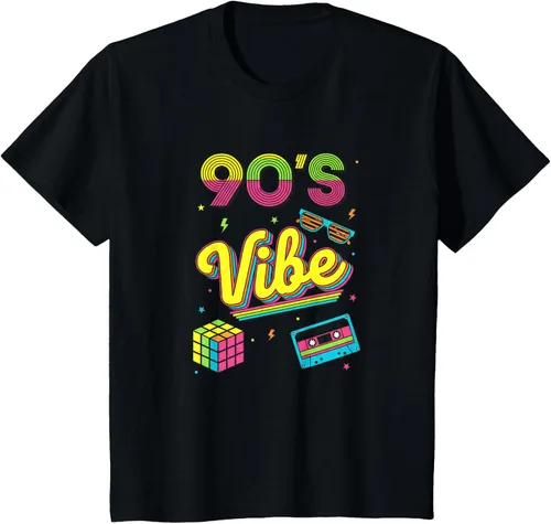 Vista 75 de 90s Nostalgia Retro Apparel - 90'S Vibe Retro T-Shirt Negro