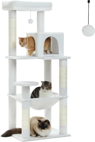 Vista 25 de PETEPELA Árbol de gato de 69 pulgadas de alto para gatos grandes de interior, torre para gatos adultos con hamaca grande, torre de árbol trepador