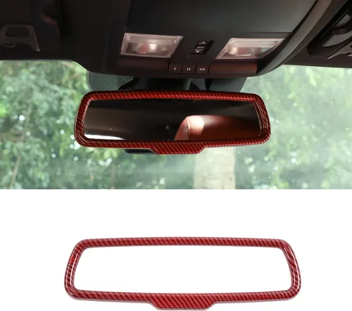 Vista 9 de RAZPOY Cubierta de espejo retrovisor interior para Dodge Challenger 2015-2024 y Charger Durango 2011-2024 y Ram 2010-2017, fibra de carbono