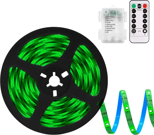 Vista 22 de echosari Tira de luces operadas por batería, 16.5 pies, 150 LED 2835 SMD, tiras de luces para armario con control remoto para dormitorio, cocina