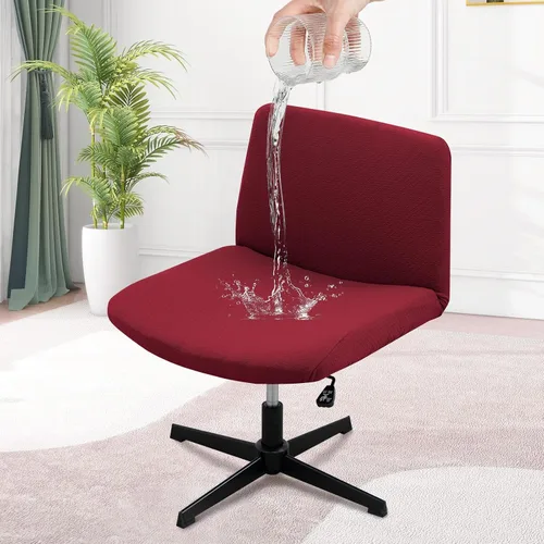 Vista 26 de MINGPINHUIUS Funda para silla ajustable sin brazos: moderna sin brazos, funda para silla de tocador con tiras cruzadas, fundas protectoras