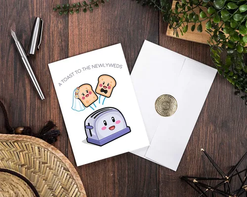 Vista 6 de GIFTING GIGGLES Divertida tarjeta de boda para pareja Recién casados Tarjeta de matrimonio para pareja Regalo de felicitación del día