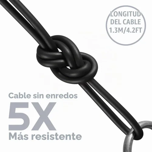 Vista 5 de Auriculares con cable UliX Rider intrauditivos, garantía de 5 años, auriculares con micrófono, con cable anti-enredo, auriculares para iPhone, iPad