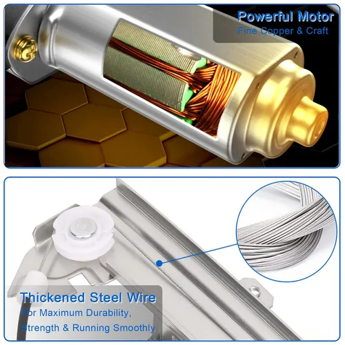 Vista 6 de Obaee 741-556 Conjunto de motor y regulador de elevalunas eléctrico delantero izquierdo del lado del conductor compatible con Jeep Grand Cherokee WJ