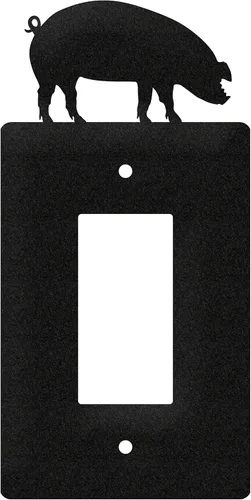 Vista 7 de SWEN Products Cubierta de placa de pared de cerdo (interruptor simple, negro)