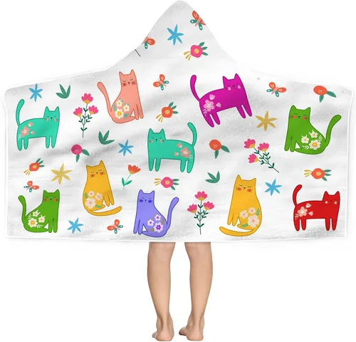 Vista 23 de Bonsai Tree Toalla de playa con capucha de tiburón para niños, toalla de baño con capucha de peces marinos frescos para niños, divertidos animales