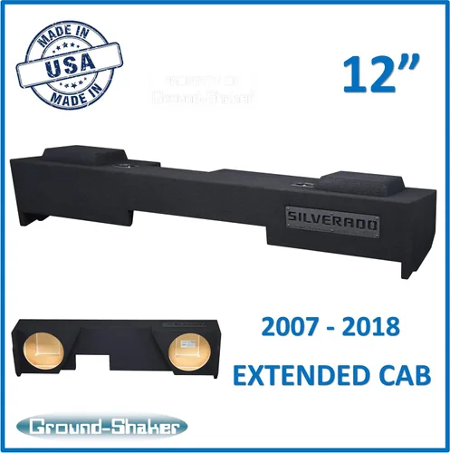 Vista 2 de Caja de subwoofer dual de 12 pulgadas para Silverado Extended Cab 2007-2018 Caja de altavoz de subwoofer Ground Shaker