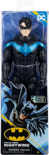 Vista 2 de DC Comics, Figura de acción de Nightwing con armadura Stealth de 12 pulgadas, juguetes para niños y niñas de 3 años en adelante Rojo