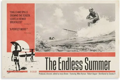 Vista 9 de Póster de película retro de verano sin fin, pósteres e impresiones artísticas de pared para sala de estar, dormitorio, decoración de 12 x 18