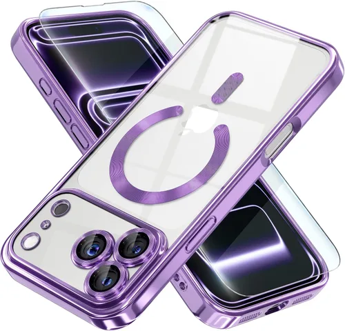 Vista 50 de Misea Funda magnética para iPhone 14 compatible con MagSafe [nunca amarillenta] [protección contra caídas de grado militar] protector completo