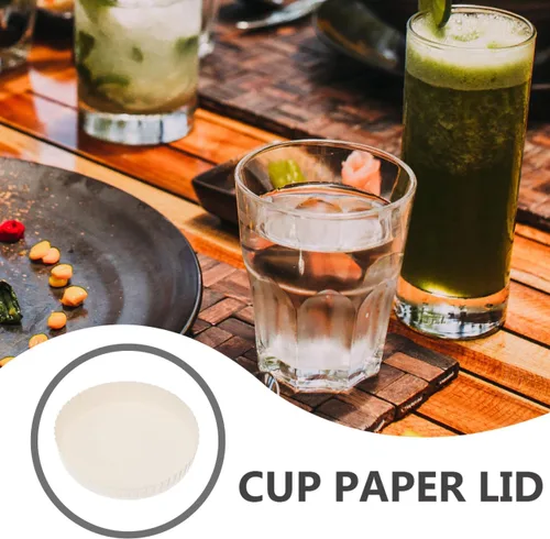 Vista 7 de Angoily Cubierta desechable para vasos de papel, 100 tapas blancas de 3.54 pulgadas, cubierta de copa de vino, protector de bebidas de café