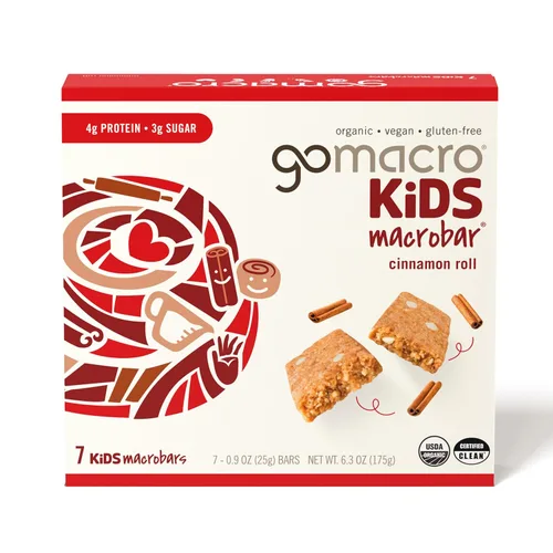Vista 7 de GoMacro Kids MacroBar - Barras veganas orgánicas – Brownie de chocolate doble (barras de 0.90 onzas, 7 unidades)
