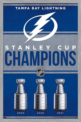 Vista 13 de Trends International NHL Tampa Bay Lightning - Póster de pared Champions 23, 22.4 pulgadas de largo x 14.7 pulgadas, versión enmarcada de madera
