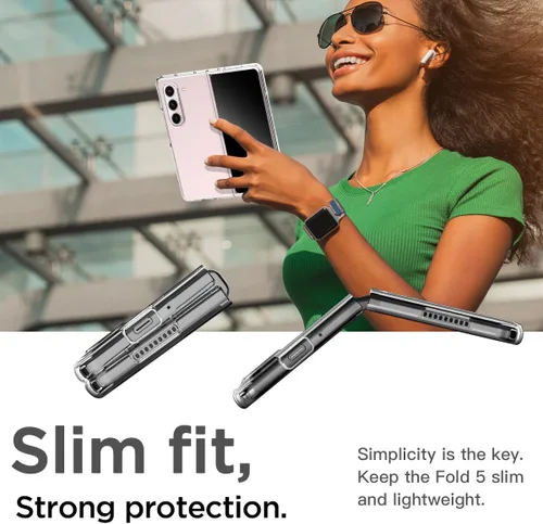 Vista 7 de AICase Funda protectora transparente para Samsung Galaxy Z Fold 5, [anti-amarillo] Slim Fit transparente Hard PC Funda protectora para Samsung Fold