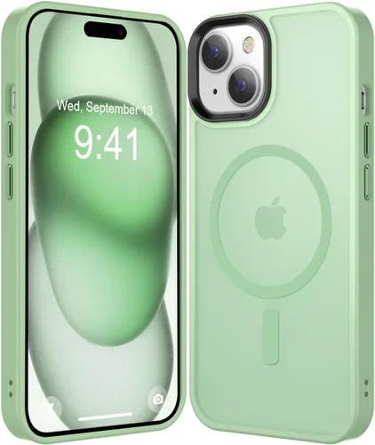 Vista 9 de Fuerte magnético para iPhone 11, compatible con Magsafe, [resistente a caídas de 13 pies] Funda trasera translúcida mate con sensación de piel
