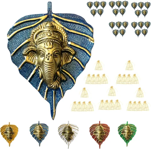 Vista 14 de LOVENSPIRE Ganesha Diwali - Decoración de hojas de metal para colgar en la pared para el hogar y la oficina, regalo de regreso de inauguración