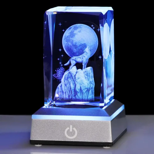 Vista 11 de YWHL Regalos de cardenal de cristal para mujeres y hombres: Figurina decorativa cardenal rojo grabada en 3D con láser, luz nocturna, regalos