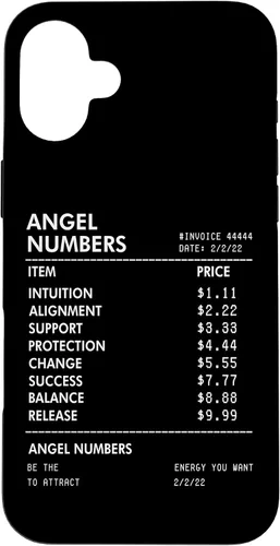 Vista 23 de iPhone 16 Números Ángel Recibo 111 222 333 444 Estuche de numerología espiritual