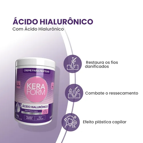 Vista 2 de Skafe Keraform Crema Peinadora de Ácido Hialurónico 2.2 lbs / 35.27 fl oz Crema para peinar/Vegano