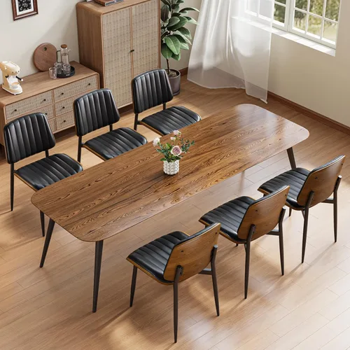 Vista 52 de YaFiti Juego de 2 sillas de comedor, sillas de comedor y cocina modernas de mediados de siglo, sillas tapizadas de piel sintética con diamantes