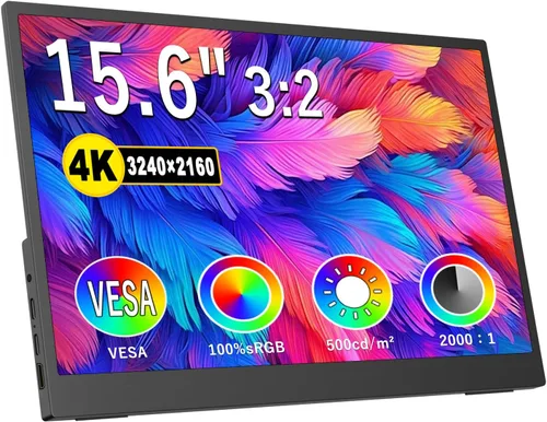 Vista 11 de IBW Monitor portátil pequeño de 10.5 pulgadas, 500 liendres 2000:1, pantalla FHD 1280P IPS, mini monitor ultradelgado con soporte y altavoz doble