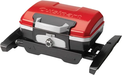 Vista 3 de Cuisinart CGG180 CGG-180 Petit Gourmet - Parrilla de gas con VersaStand, Rojo, 31.5 pulgadas de alto x 16.5 pulgadas de ancho x 16 pulgadas de largo
