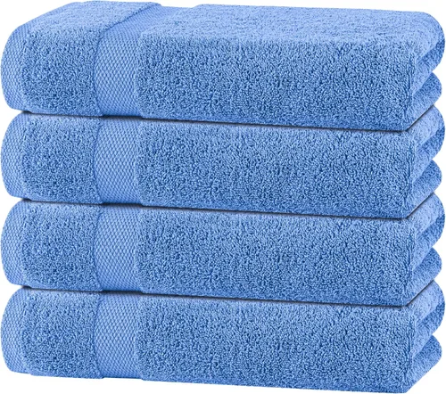 Vista 22 de Toallas de mano blancas clásicas para baño [paquete de 12] Toallas de mano de algodón a granel para gimnasio, cocina y spa, 16x27 pulgadas, toallas