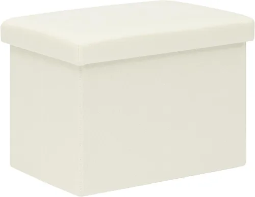 Vista 22 de B FSOBEIIALEO Cubo otomano plegable de almacenamiento con piel sintética para sala de estar, dormitorio, oficina en casa, reposapiés de Negro