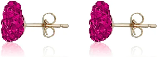 Vista 18 de AVORA Aretes de oro amarillo de 10 quilates de 0.315 in con cristales Swarovski