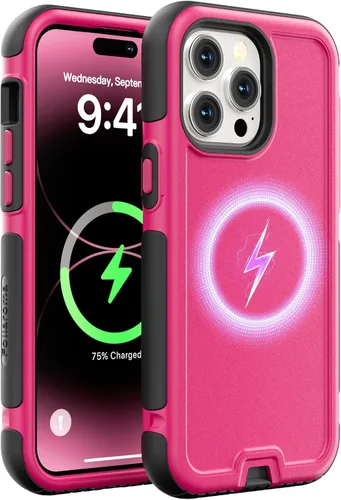 Vista 17 de Follaroma Funda para iPhone 14, compatible con MagSafe, resistente a prueba de golpes, protección anticaídas, cubierta magnética de doble capa