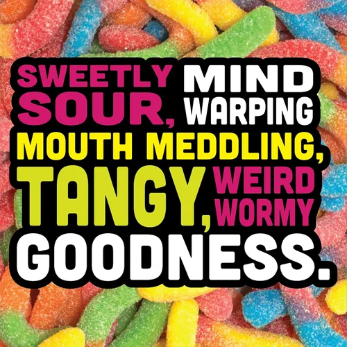 Vista 5 de Trolli Sour Brite Crawlers, dulces, cereza-limón, fresa-uva y naranja-lima, dulce y agrio, gusanos de goma, 14 oz
