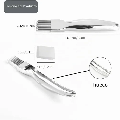 Vista 2 de PCTC Cuchillo de Acero Inoxidable para Cebolla Verde Picada, Utensilio de Cocina para Cortar Verduras y Cebolla, Cuchillo Afilado para Cortar