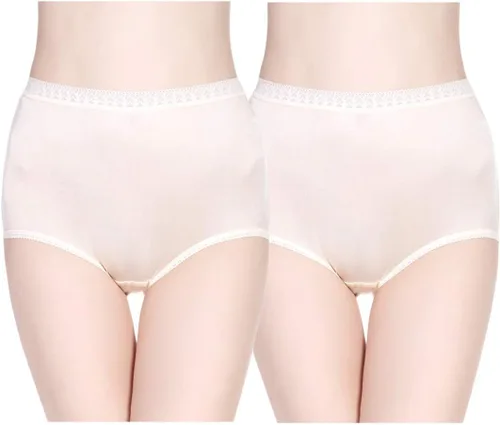 Vista 12 de Forever Angel - Calzones de tiro alto para mujer, 100% seda Negro