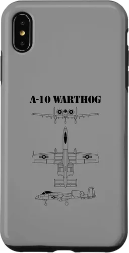 Vista 7 de iPhone 15 Vintage A-10 Warthog Avión Esquema en caja negra