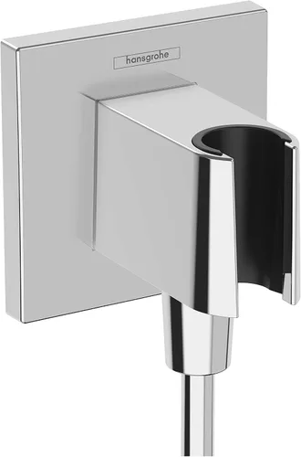 Vista 5 de hansgrohe 26889341 - Toma de pared de ducha de mano con conexión de rosca de 1/2 pulgada en cromo negro cepillado, 26889341