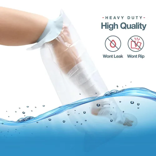 Vista 7 de Medical king Fundas de fundición 100% impermeables para patas de ducha, paquete de 2 fundas reutilizables para patas de ducha, protector de yeso