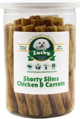 Vista 12 de Lucky Premium Treats Lucky Shorty Slims - Golosinas para perros de carne de res y palitos crujientes para masticar con carne de res real para perros
