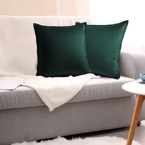 Vista 6 de PiccoCasa Juego de 2 fundas de almohada decorativas de terciopelo, fundas de almohada cuadradas sólidas y suaves para sofá o dormitorio, 18 x 18