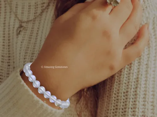 Vista 56 de Amazing Gemstone Crystal Bracelet for Women Men's Gifts - Protection Healing Crystal Bracelet - 8mm Gemstone Beaded Stretchable Bracelet Pulseras