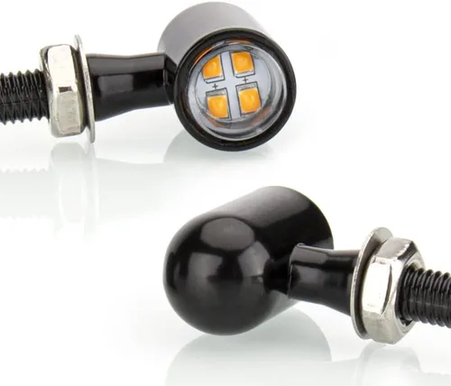 Vista 4 de Intermitentes LED para Motocicleta Mini Señales Giratorias Pequeñas Luz Indicadora Micro Delantera Trasera Compatible con Harley Davidson Honda