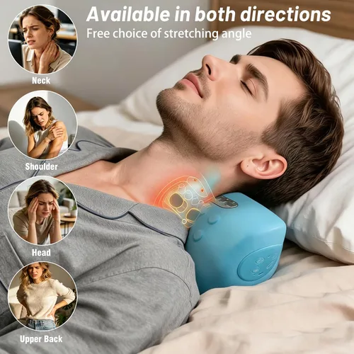 Vista 3 de Masajeador de cuello, relajante eléctrico de cuello y hombros con calor, 3 modos, almohadas para aliviar el dolor y relajación muscular, dispositivo