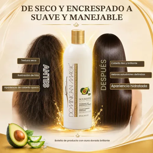 Vista 4 de Dominican Magic Champú con nutrientes, 15.87 onzas
