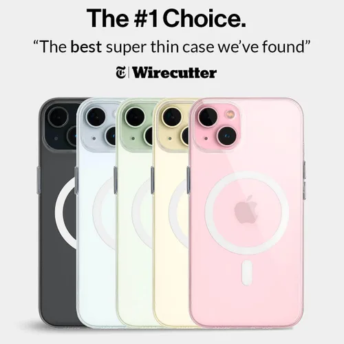Vista 2 de totallee Funda transparente para iPhone 15 Plus con agarre extra, delgada y magnética para iPhone 15 Plus con imanes integrados (agarre transparente)