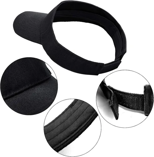 Vista 3 de Cooraby Paquete de 4 sombreros de visera deportiva, gorra ajustable, talla única, visera deportiva para exteriores para mujeres y hombres