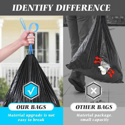 Vista 6 de Teivio Bolsas de basura grandes con cordón de 20 galones, 26 unidades, bolsas de basura fuertes y altas para cocina, hogar, oficina, residuos