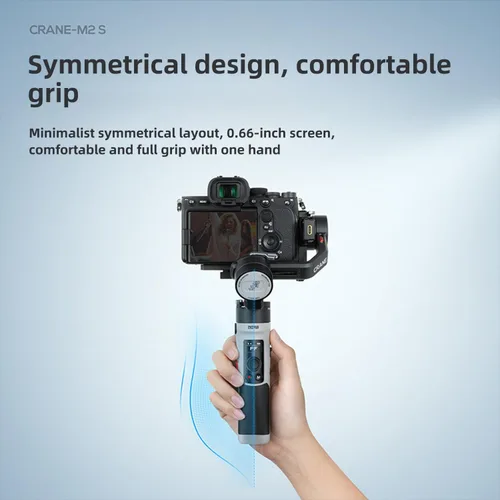Vista 5 de Zhiyun Crane M2S Combo Gimbal Estabilizador para cámaras, luz de llenado integrada, control Bluetooth, disparo vertical, compatible con cámaras sin