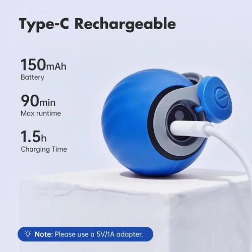 Vista 6 de Petgravity Speedy Sprint - Pelota de juguete para gatos, juguetes interactivos mejorados para gatos de interior, 2 velocidades, pelota móvil Azul