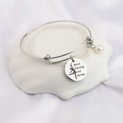Vista 5 de WSNANG Baton Twirling Pulsera de Baton Twirler, regalo de joyería Majorette Twirling Lover Regalo